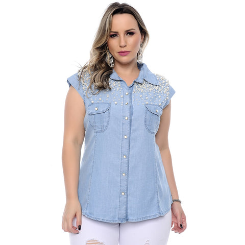 Plus Size 5XL Beaded Top Large Size Blouses