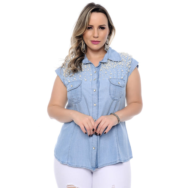 Plus Size 5XL Beaded Top Large Size Blouses