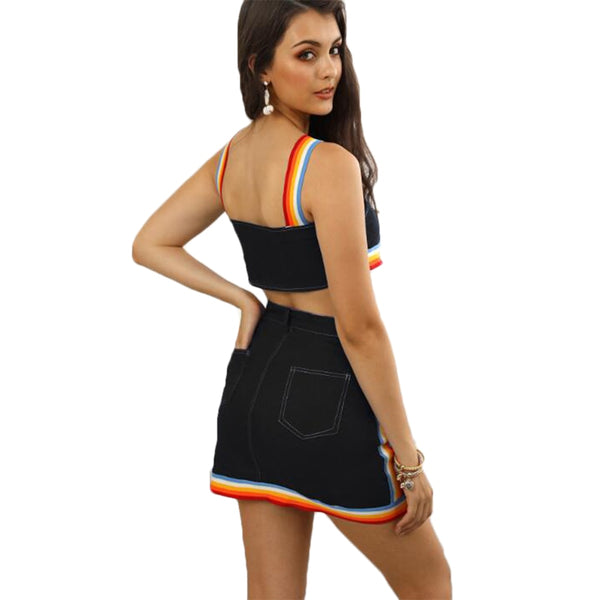 Set Sleeveless Fashion Rainbow