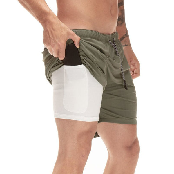 2 in 1 Running Shorts Jogging Fitness Training