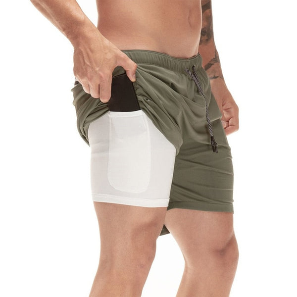 2 in 1 Running Shorts Jogging Fitness Training