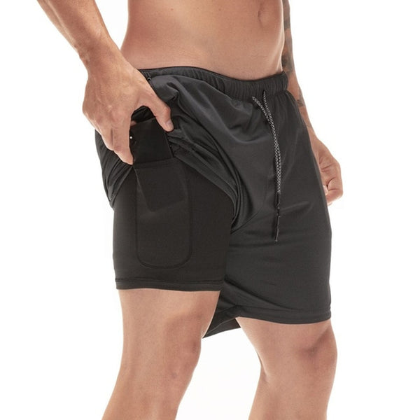 2 in 1 Running Shorts Jogging Fitness Training