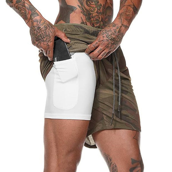 2 in 1 Running Shorts Jogging Fitness Training