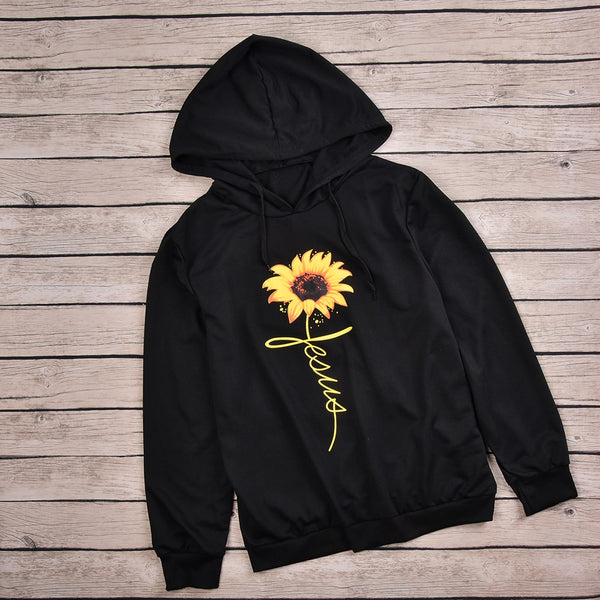 Sunflower Printed Hooded Sweatshirt